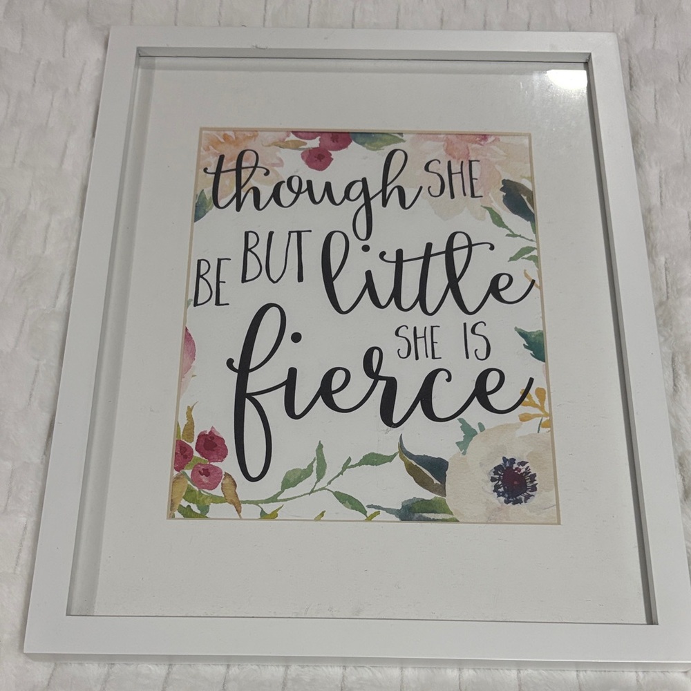 White Framed Floral Wall Art Decor